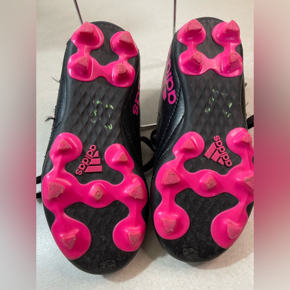 Adidas Girls Soccer Cleats Black Pink Size 10 - Picture 5 of 10